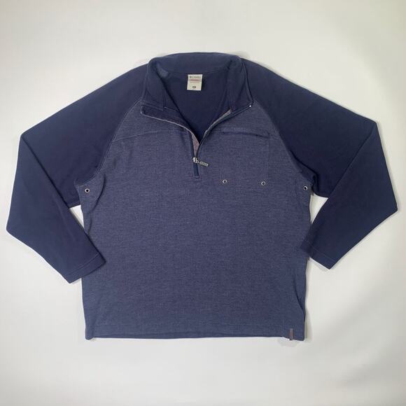 Columbia Sweatshirt Mens XL Extra Large Navy Vertex Half Zip Cotton Blend - Picture 2 of 10